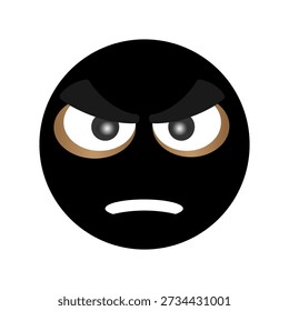 flat vector emoji of cute, angry, annoyed feelings