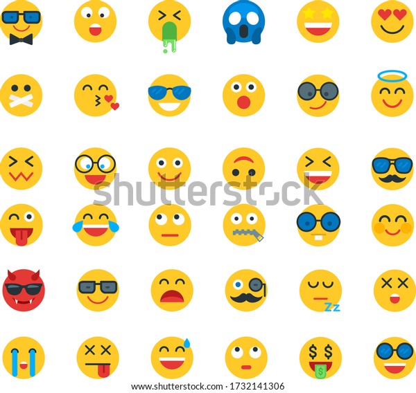 flat vector emoji emoticon\
set
