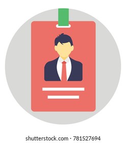 Flat vector of Employee card with faceless man icon