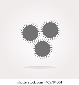 flat vector Empty white abstract circles on web button (icon) isolated on white