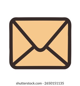 Flat vector envelope icon. Simple mail or email symbol for communication, messaging, letters, or postal services. EPS10 with JPG preview.