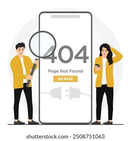 Error de Vector plano 404 página no encontrada ilustración de concepto de Anuncio
