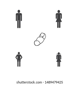 Flat vector family icon set