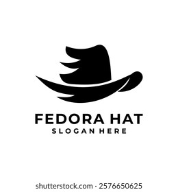 Flat vector fedora hat icon symbol. Abstract Fedora logo