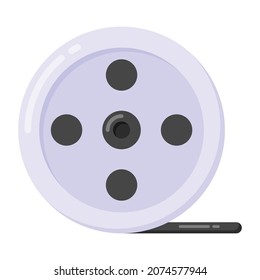 Flat vector of film reel, camera reel