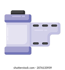 Flat vector of film roll, camera reel