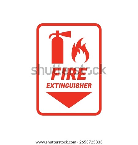 Flat Vector Fire Extinguisher Sign for Safety and Emergency Use