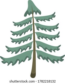 Flat vector fir-tree with branches