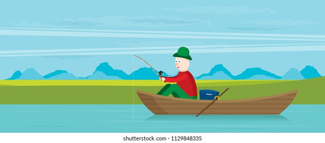 Flat vector fishman