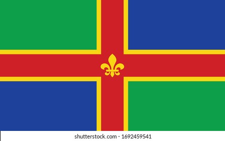 Flat Vector Flag of the English Ceremonial County of Lincolnshire