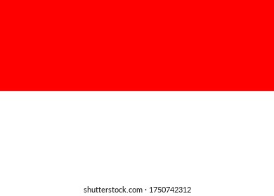 Bandera vectorial plana de la República de Indonesia. La relación de aspecto de la bandera es de 2: 3.