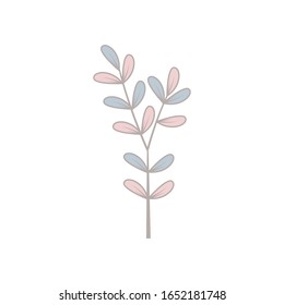 Elemento de diseño vegetal floral vectorial plano