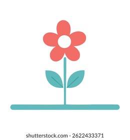 Flat vector flower icons in bold vibrant colors, modern style