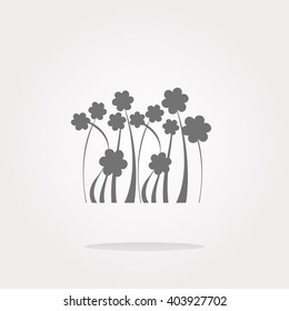 flat vector Flower web icon button isolated on white