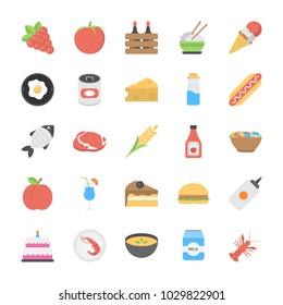 
Flat Vector Foods Item Flat Icons
