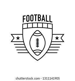 A flat vector football crest featuring a simple football icon in the middle.