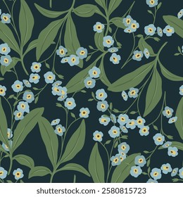 Flat vector forget-me-not flower background