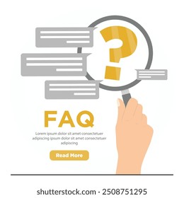 Flat vector frequently asked questions FAQS concept illustration

