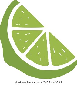 Flat Vector Fresh Lime Wedge Illustration