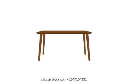 Flat vector of front and top view of empty brown table isolated against a white background. Surface is clean with room or space for displays. Great template for promotions and advertising.