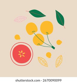 Flaches Vektorsymbol für Obst und Gemüse, Kollektion von Illustrationen für gesunde Lebensmittel