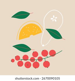 Flat Vector Fruits and Vegetables Icons Set, Healthy Food Illustration Collection