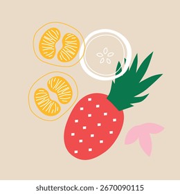 Flaches Vektorsymbol für Obst und Gemüse, Kollektion von Illustrationen für gesunde Lebensmittel