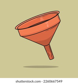 Flat vector funnel illustration on cute yellow background