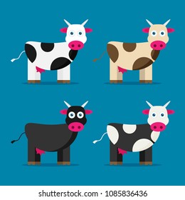 Flat vector funny cow