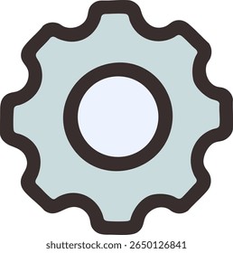 Flat vector gear icon. Minimal settings or configuration symbol for apps, UI, tools, or system design. EPS10 with JPG preview.
