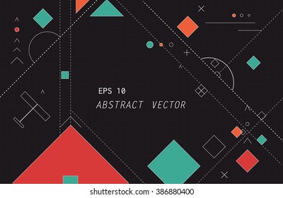 Flat vector of geometric colorful shapes and figures