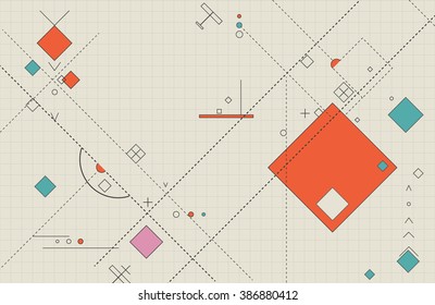 Flat vector of geometric colorful shapes and figures