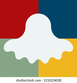 Flat vector of a ghost with the background of squares of different color.