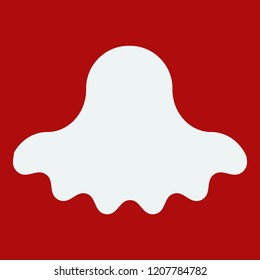 Flat vector of a ghost with yellow background.