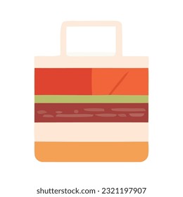 Flat vector gift bag design for shopping icon isolated