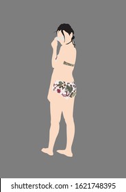 Flat Vector Girl Bikini Chill