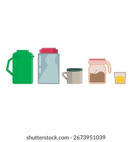 A Flat Vector of Glassware can be used for Cookbook, Icon, Clip-Art