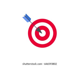 Flat vector goal marketing success illustration