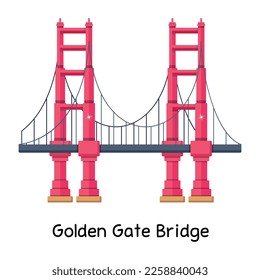 A flat vector of golden gate bridge