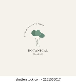 Flat vector gotu kola logo. Centella asiatica drawing