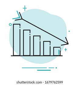 Icono de negocio gráfico de vectores planos 