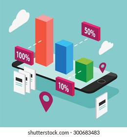 Flat and vector graphic illustration for business