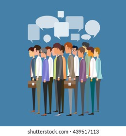 flat vector group people  business teamwork communication concept