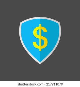 Flat vector guard icon with dollar sign