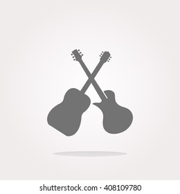 flat vector Guitar web icon button isolated on white