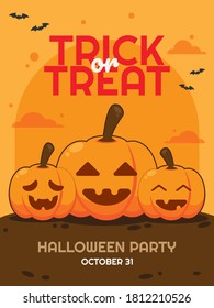 flat vector of Halloween poster/banner/background with pumpkin.