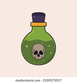 Flat vector Halloween Potion Bottle icon illustration