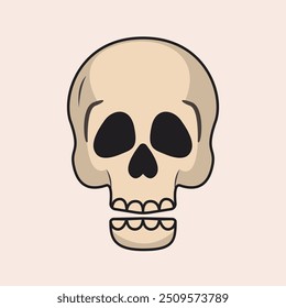 Flat vector Halloween Skull icon illustration