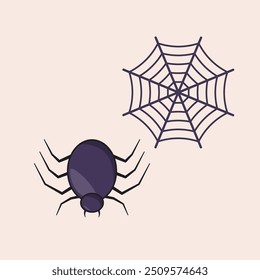 Vetor plano Halloween ícone de Aranha ilustração