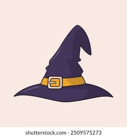 Flat vector Halloween Witch Hat icon illustration